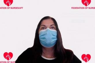 Anne Goldman wearing surgical masks