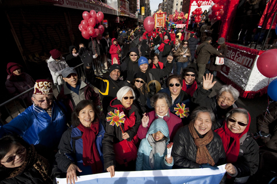 UFTers march through Chinatown in the Lunar New Year parade. (Dave Sanders)