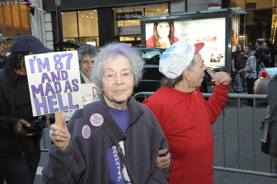 Frances Goldin shares her feelings about Wall Street’s excesses. (Miller Photography)