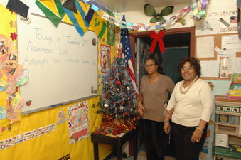 Ebanks (left) with fellow provider and coach, Patricia Johnson.