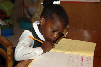 Aryanna gets serious after Ebanks’ story time lesson.