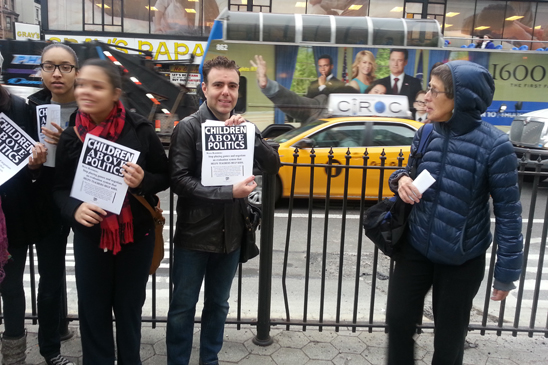 “Children Above Politics” Day of Action - MLK HS Chapter Leader Chapter leaders from Martin Luther King, Jr. Educational Campus in Manhattan.
