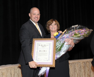 Recipient Aminda Gentile, who recently retired as UFT vice president and directo
