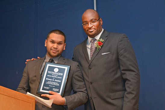 Edwin Espalliat Award: Adrian Sookchan (5th year SUA) with Sterling Roberson. Edwin Espalliat Award: Adrian Sookchan (5th year SUA) with Sterling Roberson. (Miller Photography)