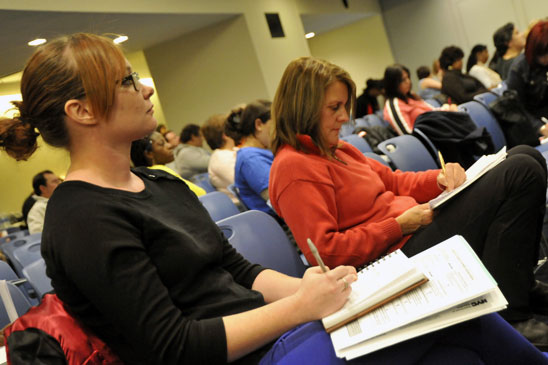 Megan Wasnieski of P 721 and Deia Capella of PS 83 make sure they will be up to 