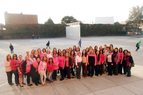 The chapter at Brooklyn’s PS 204, led by Michele Ferraro, turned out in pink on Oct. 17. The chapter at Brooklyn’s PS 204, led by Michele Ferraro, turned out in pink