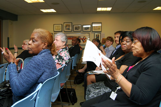 UFT members at the video contest kickoff meeting.