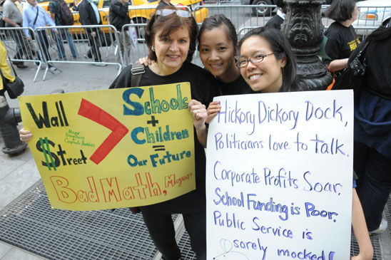 Barbara McClung, Janis Bui and Donna Chin from PS/MS 184 in Manhattan. (Miller Photography)