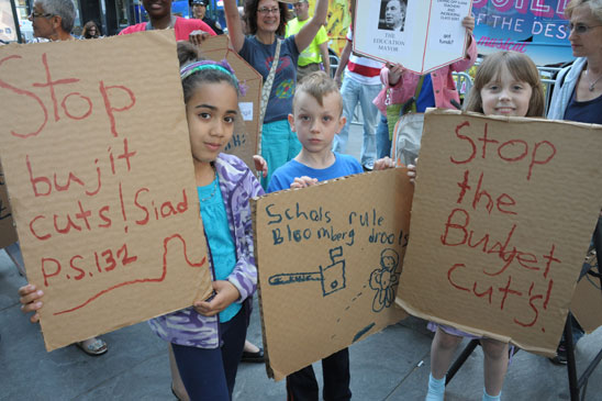 Kya, Julian and Sophie, 2nd-graders from PS 132. (Miller Photography)