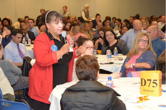 UFT Vice President for Special Education Carmen Alvarez makes a comment. UFT Vice President for Special Education Carmen Alvarez makes a comment. (Miller Photography)