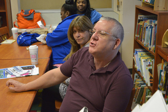 First-grade teacher Mathew Gleason asks a question. (Miller Photography)