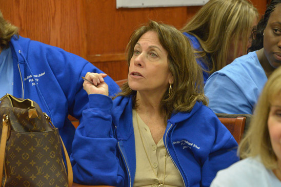 Teacher Janet Paget makes a point. (Miller Photography)