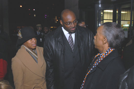 Tammie Miller, chair of the UFT Child Care Providers Chapter, and Roberson with 