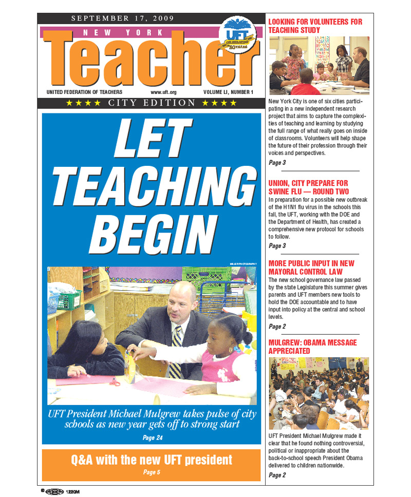 New York Teacher archive 2009 2010 United Federation of Teachers