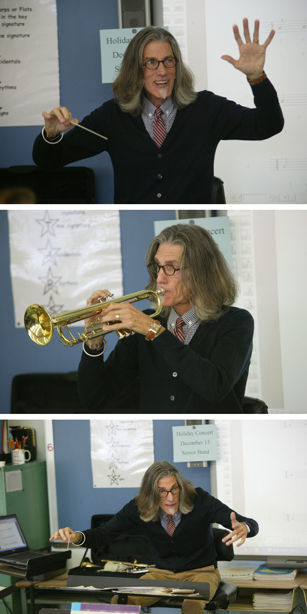 Band leader Bill Levay and his students make music at IS 24 on Staten Island.