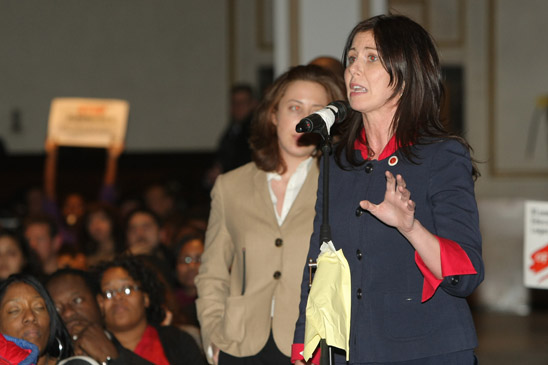 Councilwoman Elizabeth Crowley, of Queens’ District 30, speaks out against the PEP as both a politician and a parent. (Miller Photography)