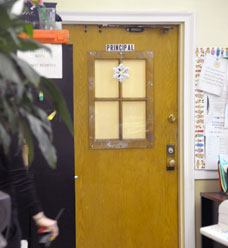 Principal Mary McDonald always has her office door closed, staff say.