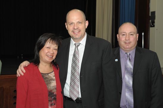 Co-Chapter Leader Kathy Park poses with Mulgrew and District Representative Joe Kessler. Co-Chapter Leader Kathy Park poses with Mulgrew and District Representative Joe Kessler. (Miller Photography)