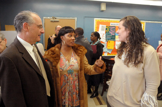 UFT District 19 Representative Alan Weinstein, Chapter Leader Regina Carlton and Teacher Deb Glauner enjoying a lighter moment.