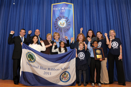 PS 159 staff, administration and students show what it feels like to be rated excellent. Queens: PS 159 staff, administration and students show what it feels like to be rated excellent.