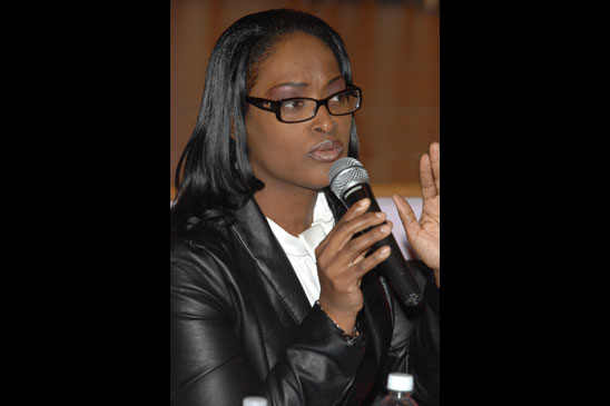 District 27 Community Education Council President Coralanne Griffith-Hunte District 27 Community Education Council President Coralanne Griffith-Hunte pointed her finger at Walcott. “If a school isn’t working, change the administration,” she said. (Miller Photography)