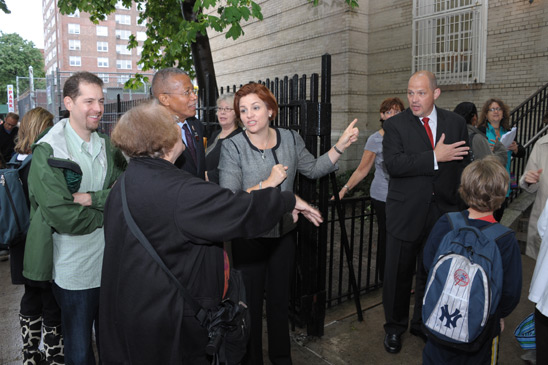 City Council Member Robert Jackson, Speaker Christine Quinn and Mulgrew show par