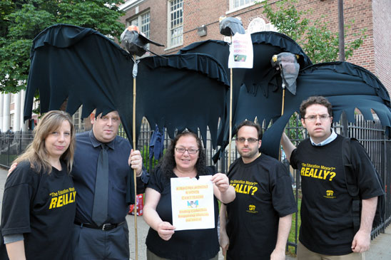 Newer members (from left) Roseanna Giannuzzi, Bradley Klein, Andra Shelfo, Alan 