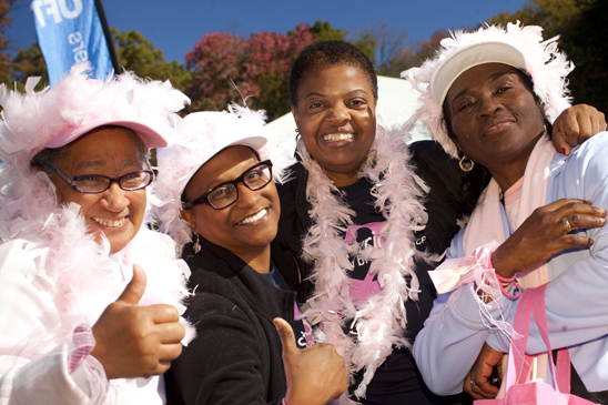 From left, Yvonne Ben Aaman, retiree and survivor; Deborah Alexander, speech teacher; Jean Derico, chapter leader; and Vilma Guity, paraprofessional, represent PS 243 at the Brooklyn Making Strides walk. From left, Yvonne Ben Aaman, retiree and survivor; Deborah Alexander, speech teacher; Jean Derico, chapter leader; and Vilma Guity, paraprofessional, represent PS 243 at the Brooklyn Making Strides walk. (Dave Sanders)