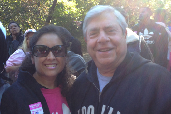 Brooklyn Borough President Marty Markowitz with Chapter Leader Adriana O'Hagan of KAPPA V in Prospect Park.