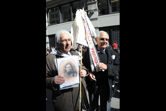 Salvatore Cirone (left) came from Palermo to honor his grandmother, Provvidenza Panno, who lost her life at Triangle. He met his first cousin, Dr. Francis Panno, (right) a retired NYU professor, who said he worked “in the same place my grandmother died.” Salvatore Cirone (left) came from Palermo to honor his grandmother, Provvidenza Panno, who lost her life at Triangle. He met his first cousin, Dr. Francis Panno, (right) a retired NYU professor, who said he worked “in the same place my grandmother died.” (Miller Photography)