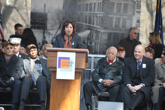 U.S. Secretary of Labor Hilda Solis addresses the crowd. U.S. Secretary of Labor Hilda Solis addresses the crowd. (Miller Photography)
