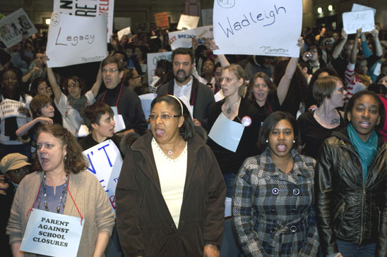 Even though their school was removed from the closing list, representatives from