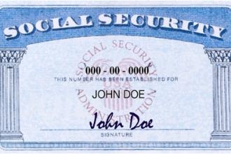 Sample of social security card