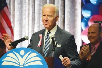 Former Vice President Joe Biden addresses the gathering