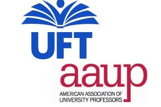 The UFT logo and the AAUP logo 