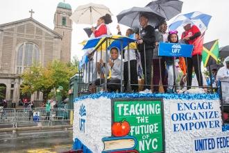 Group of members on UFT float