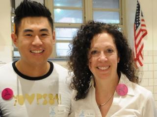 PS 84 teachers Leslie Yam and Gail Sims Bliss.