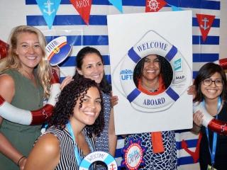 UFT District 6 Representative Mayra Cruz (second from right) with some of the ne