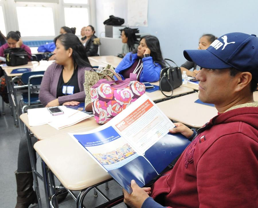A workshop offered in Spanish provided information on immigration, wage theft an