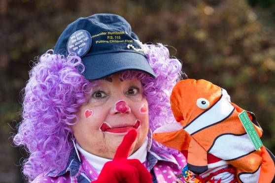 UFT retiree Rosemary DelValle dresses as Merry Rose the Clown