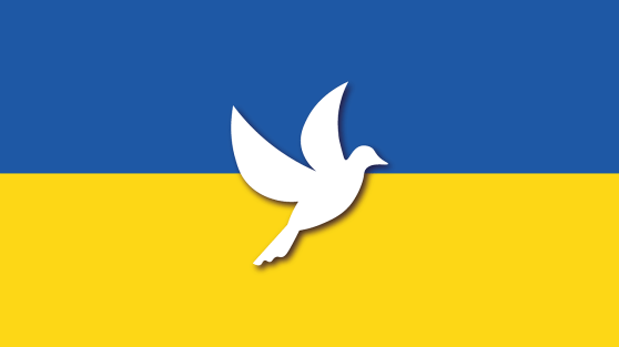 Ukrainian Flag with a peace dove