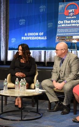 At the conference Town Hall panel, “Stand up and Run,” UFT President Michael Mul