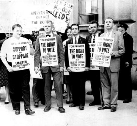 UFT members marching for the right to vote