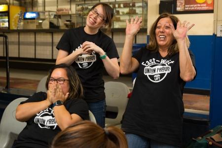 Teachers cheer on colleagues