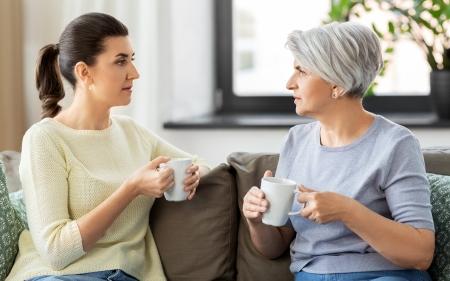 Generic Two women talking over coffee