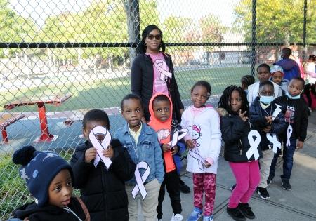 Students from PS 109 and PS  198 walk for breast cancer awareness in  Brooklyn.