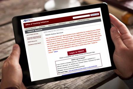 Screen displaying the Teach System