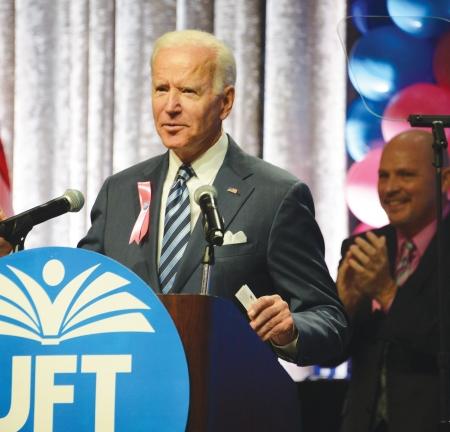 Former Vice President Joe Biden addresses the gathering