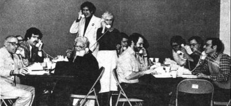 Phone bank at the UFT Brooklyn borough office