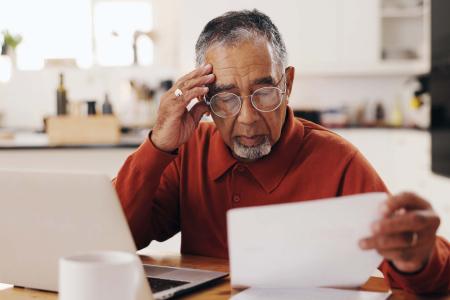 Senior citizen reading